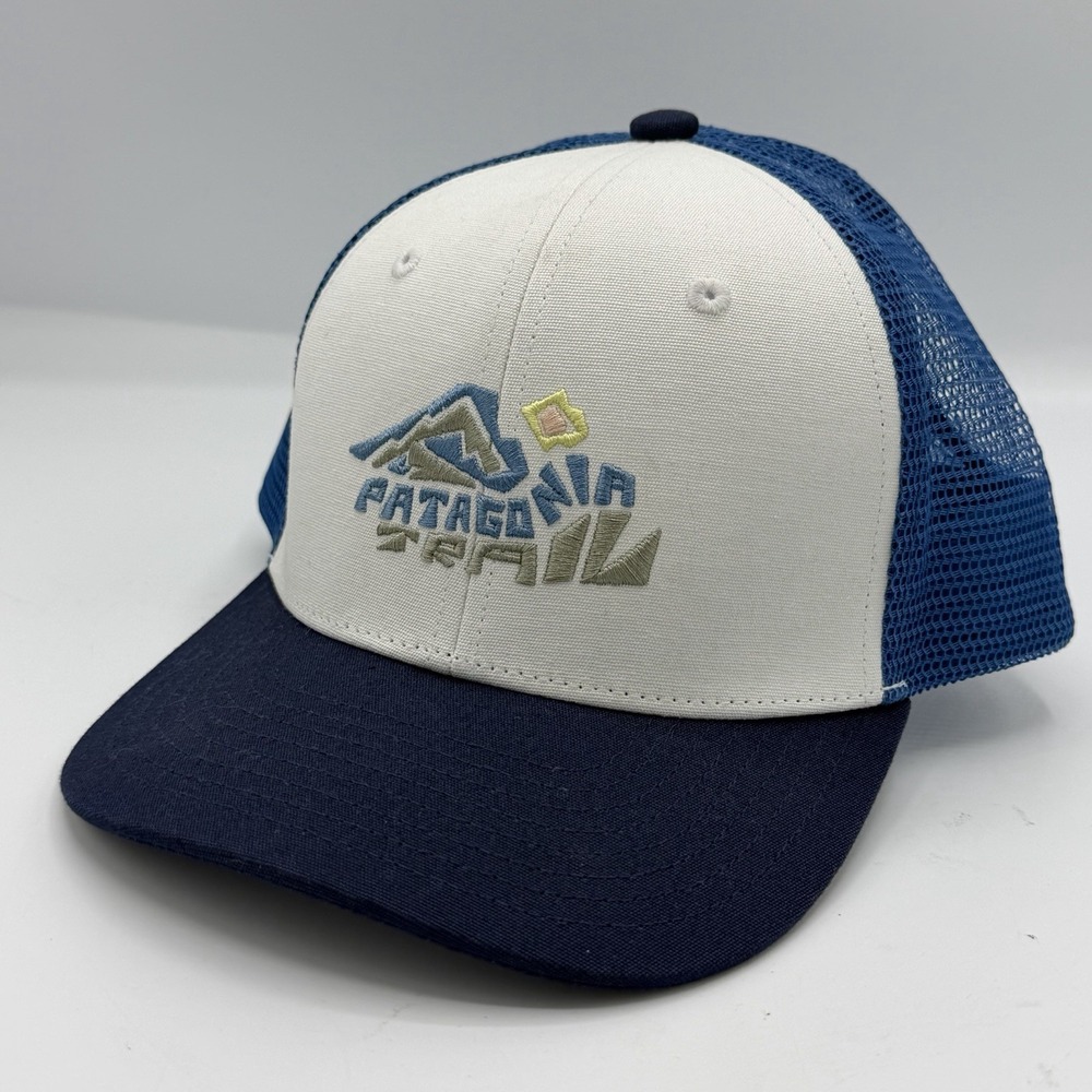Patagonia Trail Logo Hat Snapback Blue Outdoor Hiking Camp Trail Cap